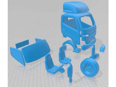 Caminh&atilde;o com cabine para impress&atilde;o Hino 300 2010 Modelo de Impressão 3D
