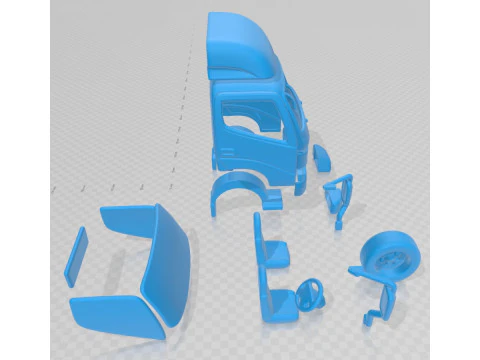 Caminh&atilde;o com cabine para impress&atilde;o Hino 300 2010 Modelo de Impressão 3D