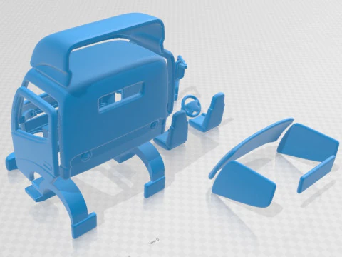 Caminh&atilde;o com cabine para impress&atilde;o Hino 300 2010 Modelo de Impressão 3D
