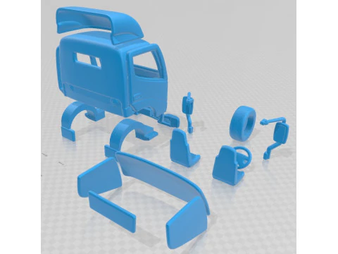 Caminh&atilde;o com cabine para impress&atilde;o Hino 300 2010 Modelo de Impressão 3D