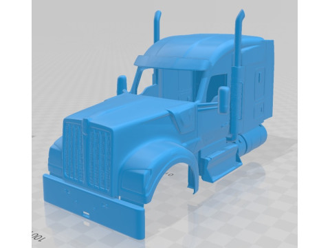 Kenworth W990 2019 Printable Body Cabin Truck 3D 프린트 모델