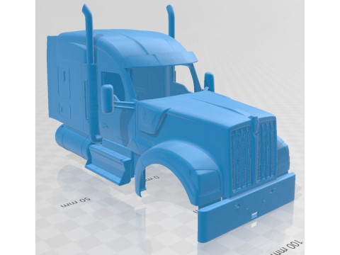 Kenworth W990 2019 Printable Body Cabin Truck 3D प्रिंट मॉडल