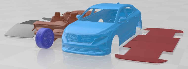 Renault Rafale Printable Car 3D printmodel .c4d .max .obj .3ds .fbx .stl .blend