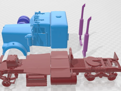 Kenworth W900 1974 Printable Cabin Truck 3D प्रिंट मॉडल