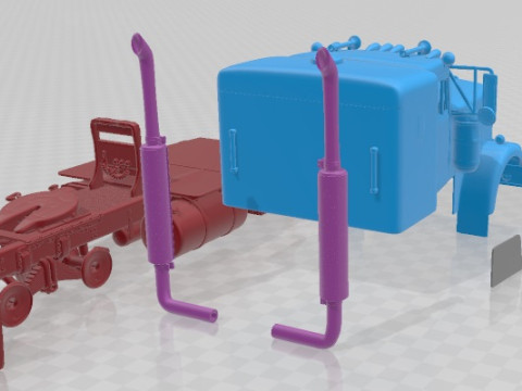 Kenworth W900 1974 Printable Cabin Truck 3D प्रिंट मॉडल