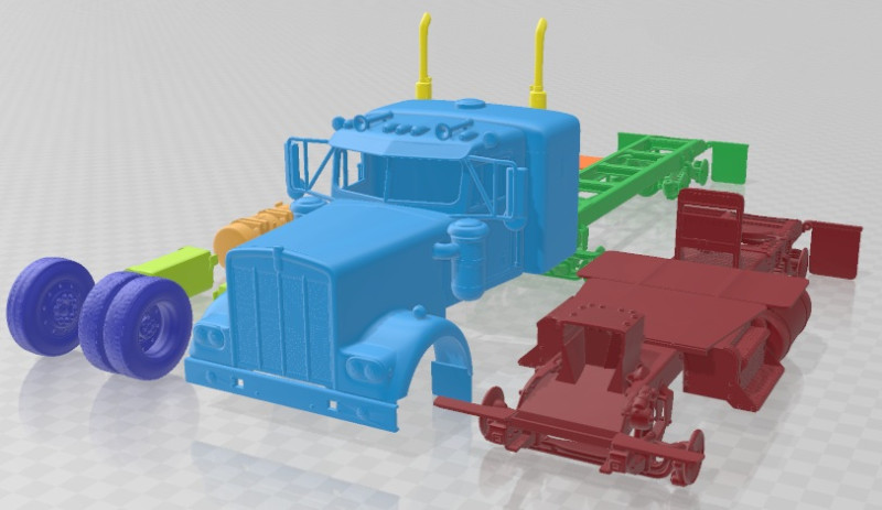 Kenworth W900 1974 Printable Cabin Truck 3Dプリントモデル .c4d .max .obj .3ds .fbx .stl .blend