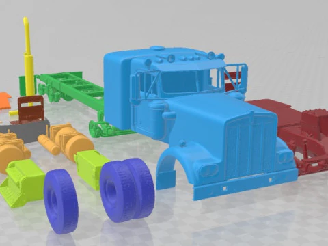 Kenworth W900 1974 Printable Cabin Truck 3D Print Model