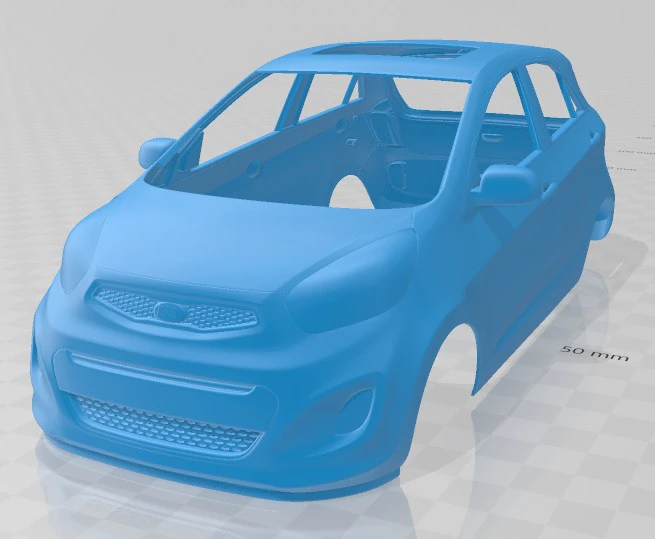 Kia Picanto 2012 Printable Body Car 3D Print Model .c4d .max .obj .3ds .fbx .stl .blend 