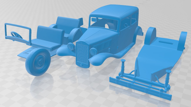 Lancia Augusta 1933 Printable Car Modelo de impresión 3D .c4d .max .obj .3ds .fbx .stl .blend 