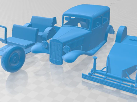Lancia Augusta 1933 Printable Car 3D Print Model