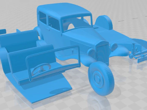 Lancia Augusta 1933 Printable Car 3D Print Model