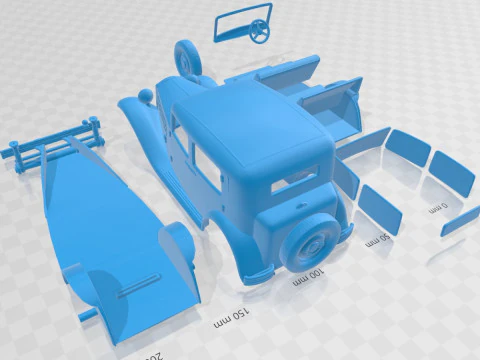 Lancia Augusta 1933 Printable Car 3D Print Model