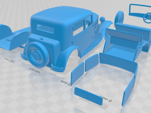 Lancia Augusta 1933 Printable Car Modelo de impresión 3D