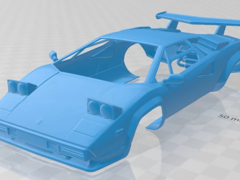 Countach 5000 QV 1985 Printable Body Car 3D Print Model