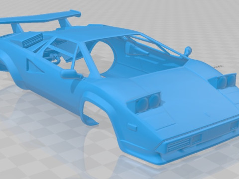 Countach 5000 QV 1985 Printable Body Car 3D Принт Модель