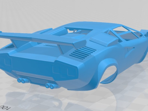 Countach 5000 QV 1985 Printable Body Car 3D Принт Модель