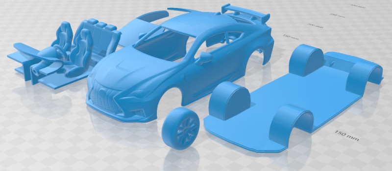 Lexus RC F 2020 Printable Car 3D Print Model .c4d .max .obj .3ds .fbx .stl .blend 