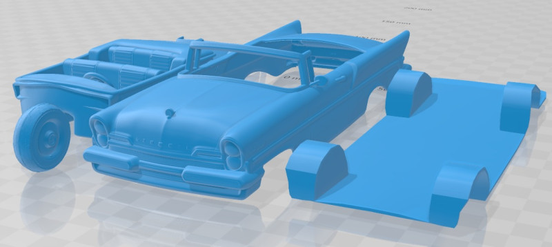 Lincoln Premiere Convertible 1957 Printable Car 3D 프린트 모델 .c4d .max .obj .3ds .fbx .stl .blend 