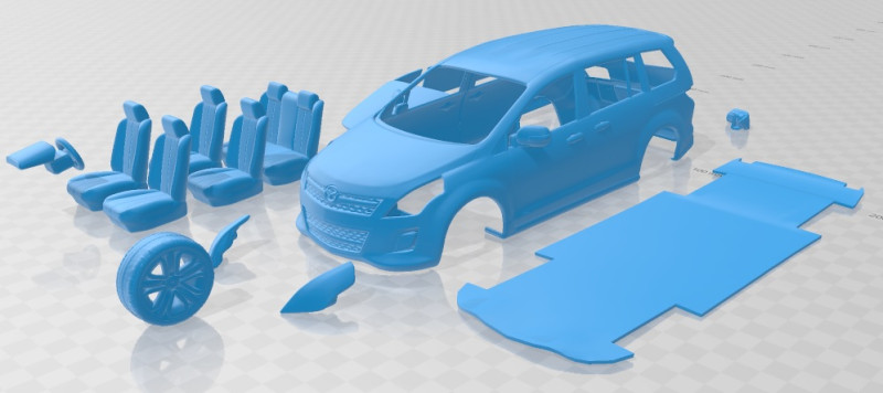 Mazda 8 MPV 2010 Printable Car 3D प्रिंट मॉडल .c4d .max .obj .3ds .fbx .stl .blend 