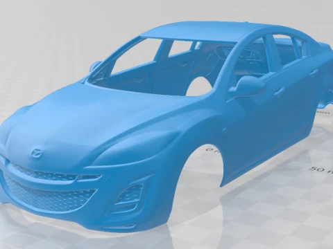 Mazda 3 Sedan 2011 Yazdırılabilir G&ouml;vde Arabası 3D Baskı Modeli