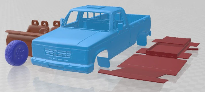 Chevrolet D 20 1995 Printable Car 3D Print Model .c4d .max .obj .3ds .fbx .stl .blend 
