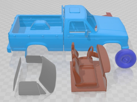 Chevrolet D 20 1995 Printable Car 3D Baskı Modeli