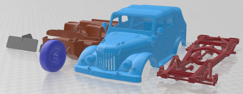 GAZ 69A 1968 Printable Car 3D Print Model .c4d .max .obj .3ds .fbx .stl .blend 
