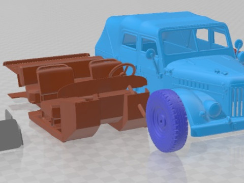 GAZ 69A 1968 Printable Car 3D Print Model