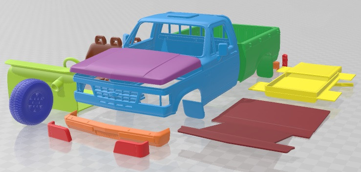 Chevrolet D 20 1995 Printable Car Modèles 3D en vedette .c4d .max .obj .3ds .fbx .stl .blend 