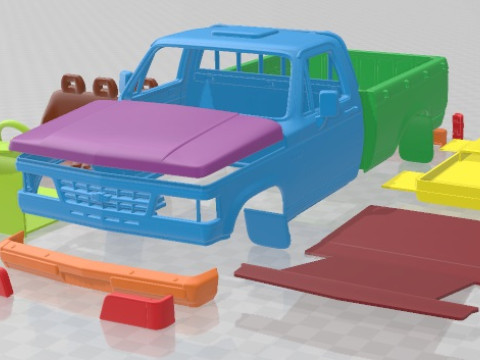 Chevrolet D 20 1995 Printable Car Modèles 3D en vedette