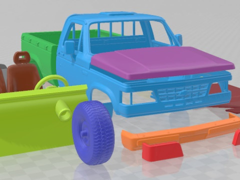 Chevrolet D 20 1995 Printable Car Modèles 3D en vedette