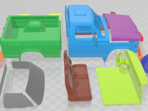 Chevrolet D 20 1995 Printable Car Modèles 3D en vedette