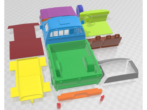 Chevrolet D 20 1995 Printable Car Modèles 3D en vedette