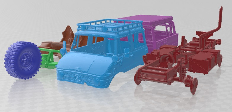 Mercedes Benz Unimog 416 1976 Doka Printable Truck Modelo de Impressão 3D .c4d .max .obj .3ds .fbx .stl .blend 