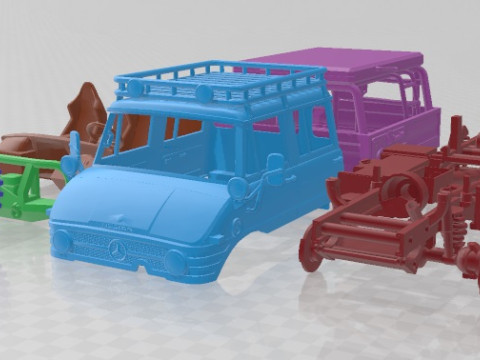 Mercedes Benz Unimog 416 1976 Doka Printable Truck 3Dプリントモデル