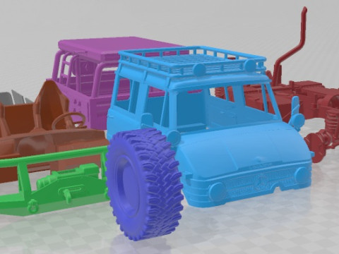 Mercedes Benz Unimog 416 1976 Doka Printable Truck Modelo de Impressão 3D