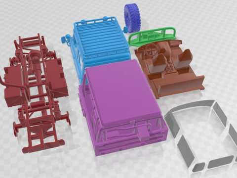 Mercedes Benz Unimog 416 1976 Doka Printable Truck Modelo de Impressão 3D