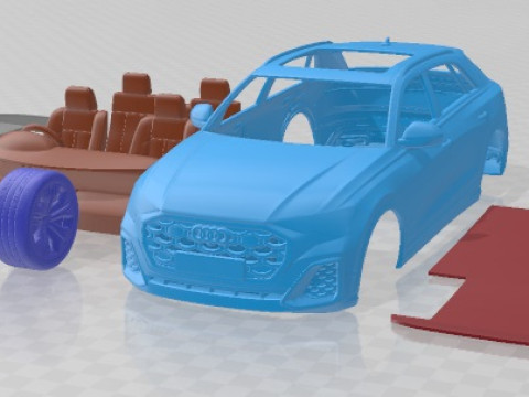 Audi Q8 50 TDI Quattro S line UK Spec 2024 Printable Car Modelo de impresión 3D