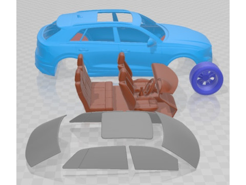 Audi Q8 50 TDI Quattro S line UK Spec 2024 Printable Car Modèles 3D en vedette
