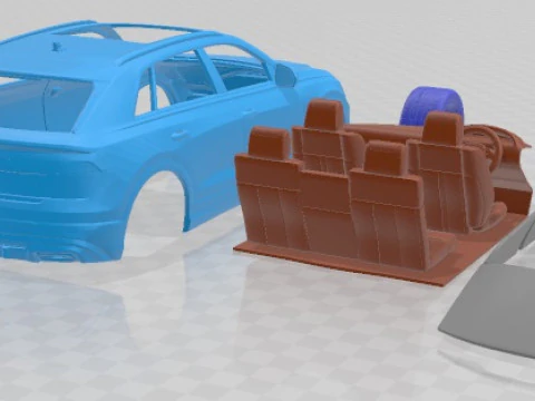Audi Q8 50 TDI Quattro S line UK Spec 2024 Printable Car 3D Print Model