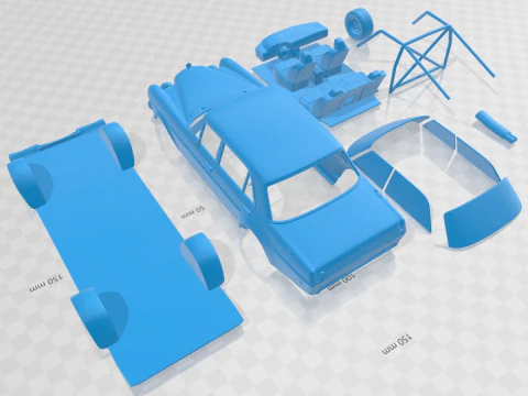 Mercedes Benz 300 SEL AMG Red Pig 1969 Printable Car 3D Print Model