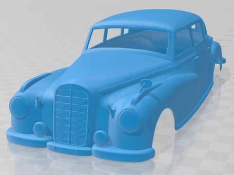 Mercedes Benz 300 W186 Limousine 1951 Printable Body Car Modelo de impresión 3D