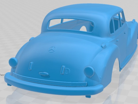 Mercedes Benz 300 W186 Limousine 1951 Printable Body Car Model Cetak 3D