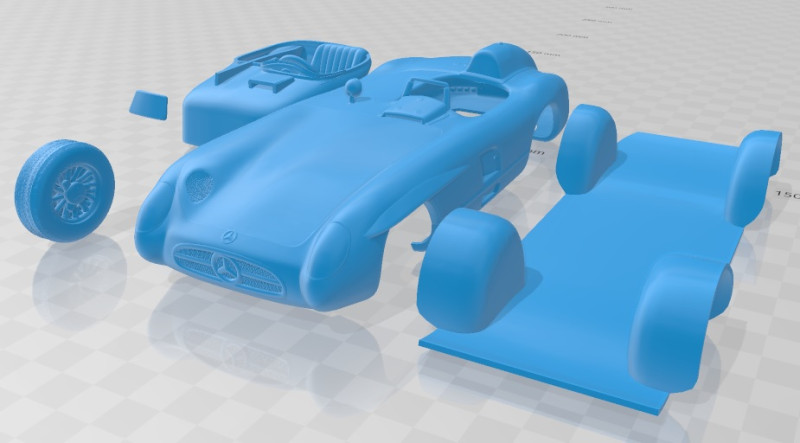 Mercedes Benz 300 SLR 1955 Printable Car Modèles 3D en vedette .c4d .max .obj .3ds .fbx .stl .blend 