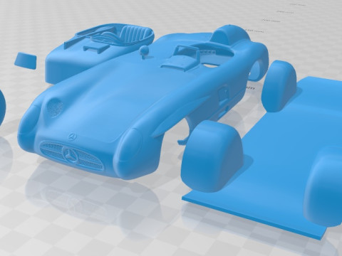 Mercedes Benz 300 SLR 1955 Printable Car 3D प्रिंट मॉडल