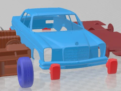 Mercedes Benz W114 1968 Printable Car 3D Print Model
