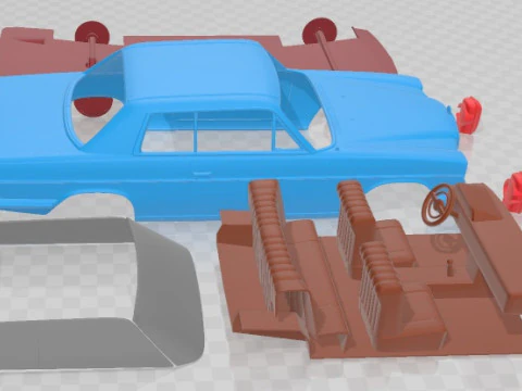 Mercedes Benz W114 1968 Printable Car 3D Print Model