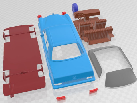 Mercedes Benz W114 1968 Printable Car 3D Print Model