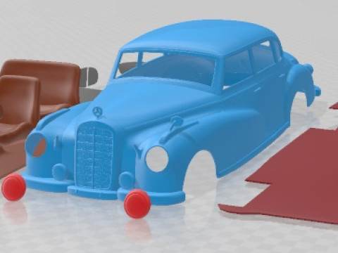 Mercedes Benz 300 W186 Limousine 1951 Printable Car 3D 프린트 모델