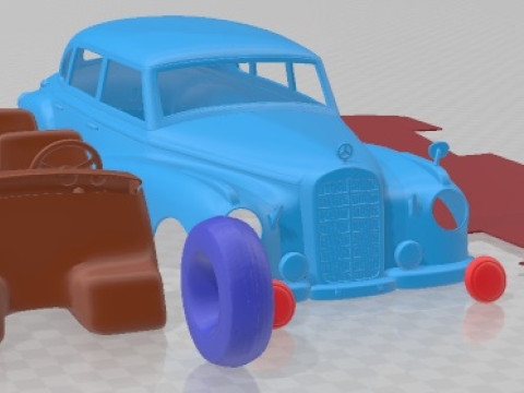 Mercedes Benz 300 W186 Limousine 1951 Printable Car Modello di stampa 3D